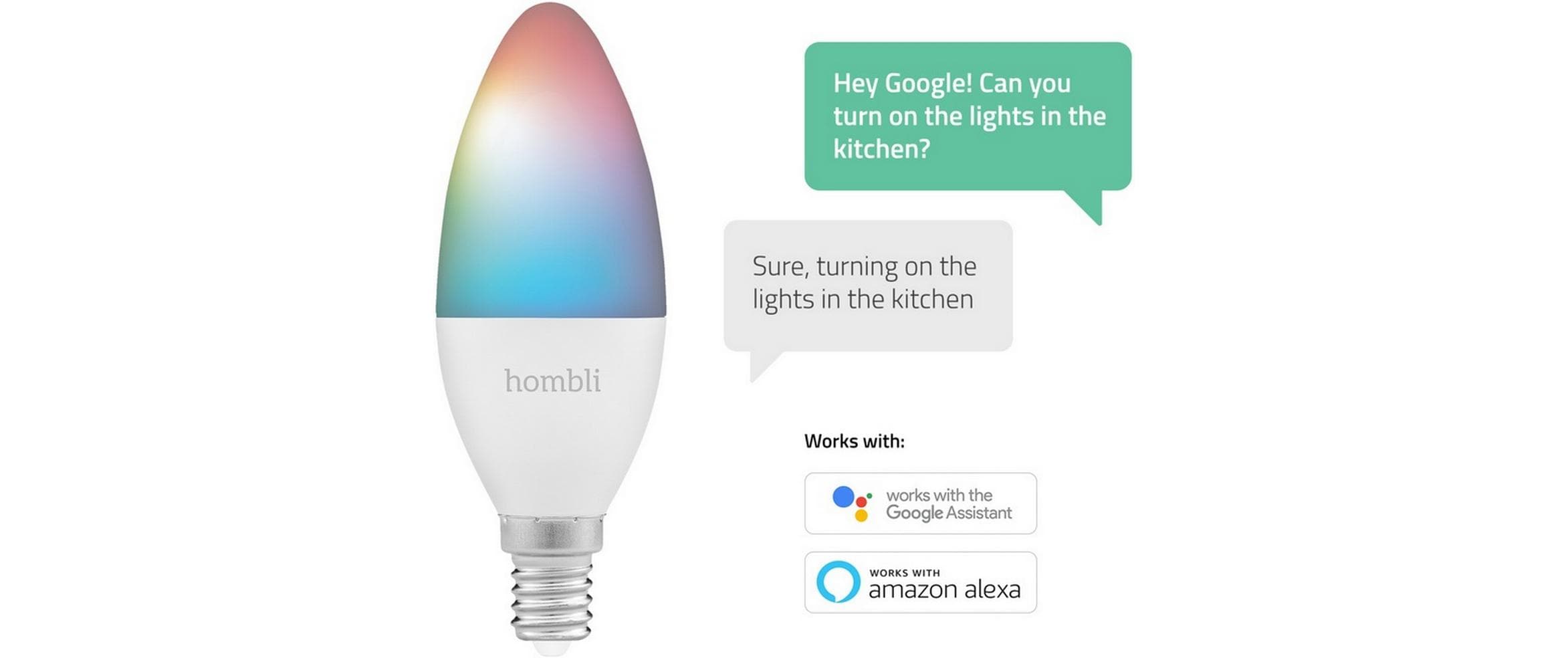 Leuchtmittel E14 (4.5W) RGB + CCT 1+1 PackHombli Smart-Glühlampe