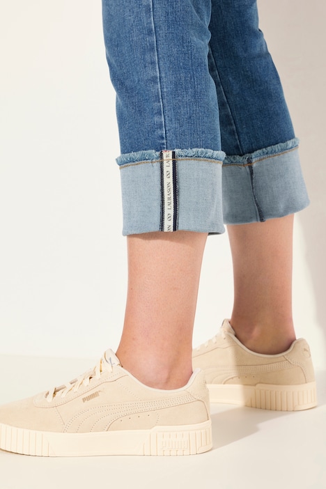 Jeans, Straight Fit, 5-Pocket, Saum Umschlag