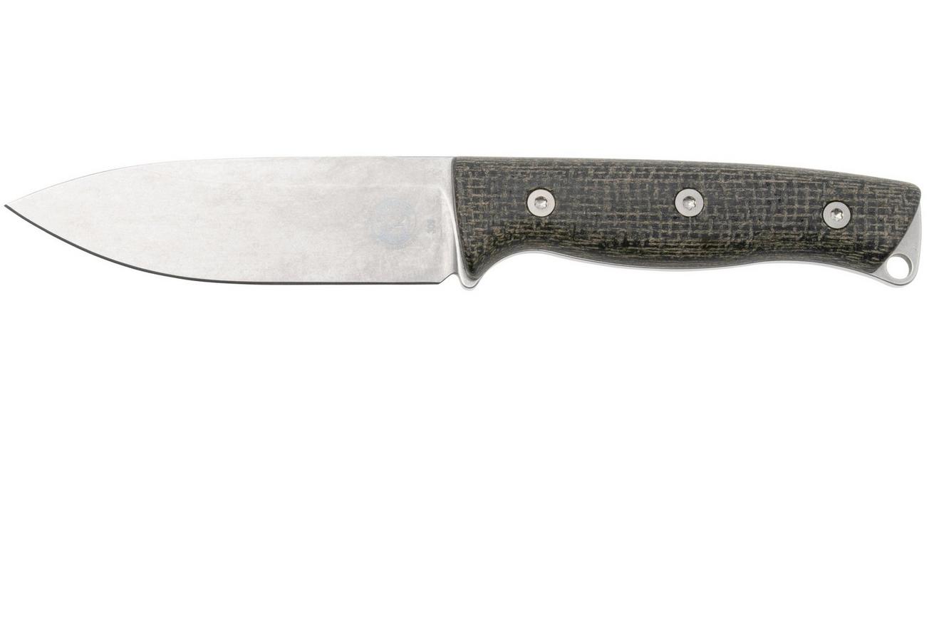 White River Knives Ursus 45 WRUR45-BBL-MAG, Stonewashed MagnaCut, Black Burlap Micarta, bushcraftmes