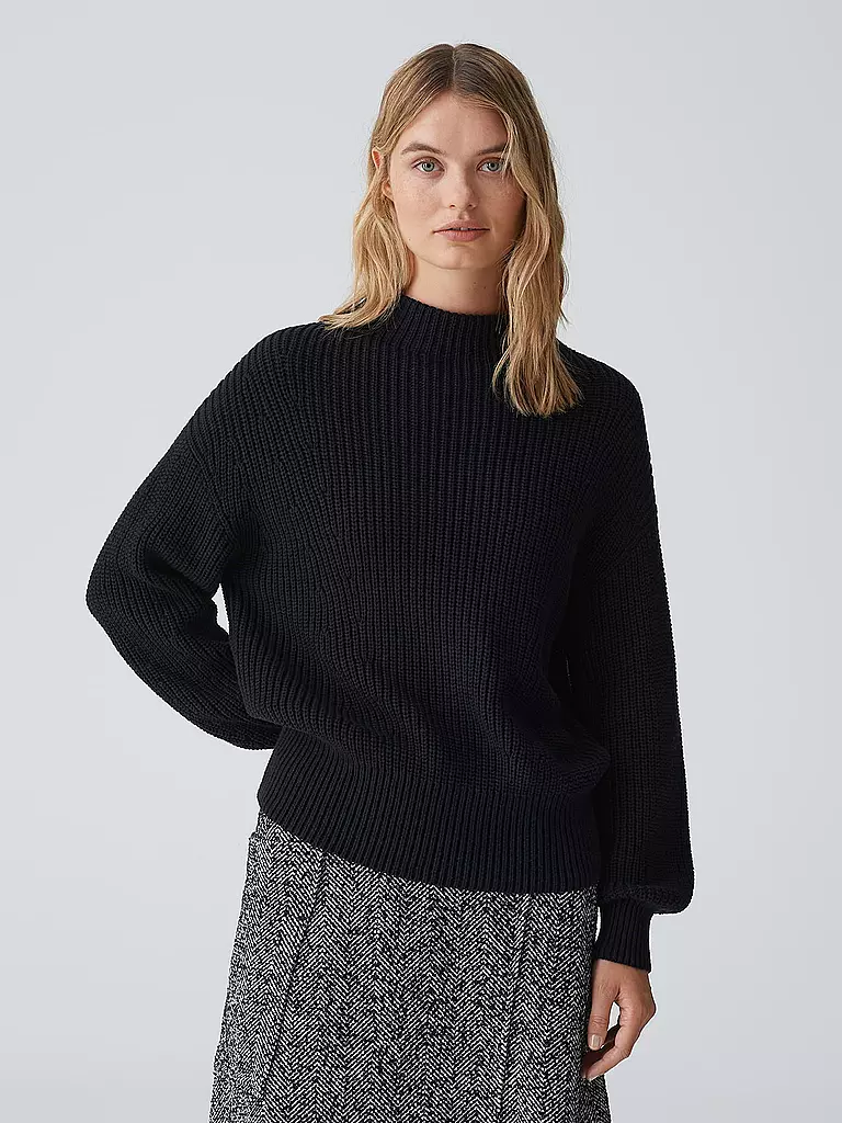 OPUS Rollkragenpullover PUFAMO schwarz