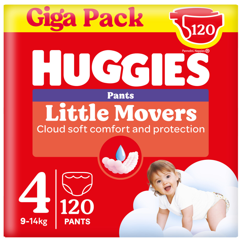 Huggies Little Movers Luierbroekjes Maat 4 (9 - 14 kg)120 stuks