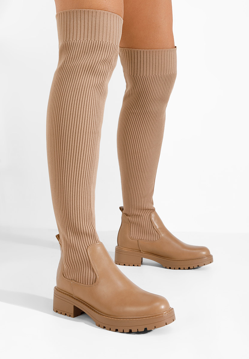 Bottes chaussettes beige Ambra