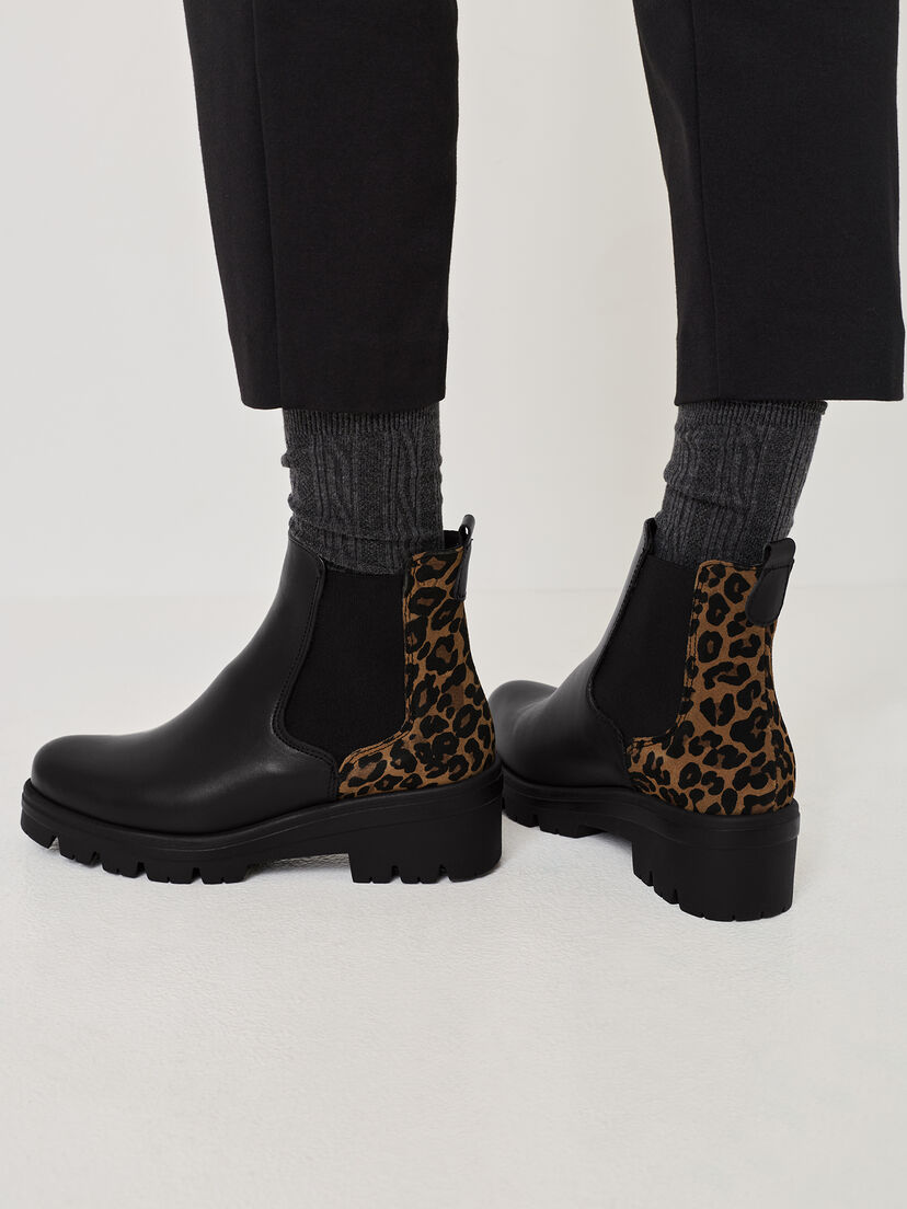 Leren Chelseaboot - zwart