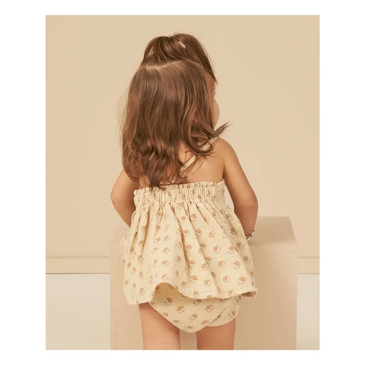 Rylee + Cru Top et Bloomer Zenni à Fleurs | Blanc cassé