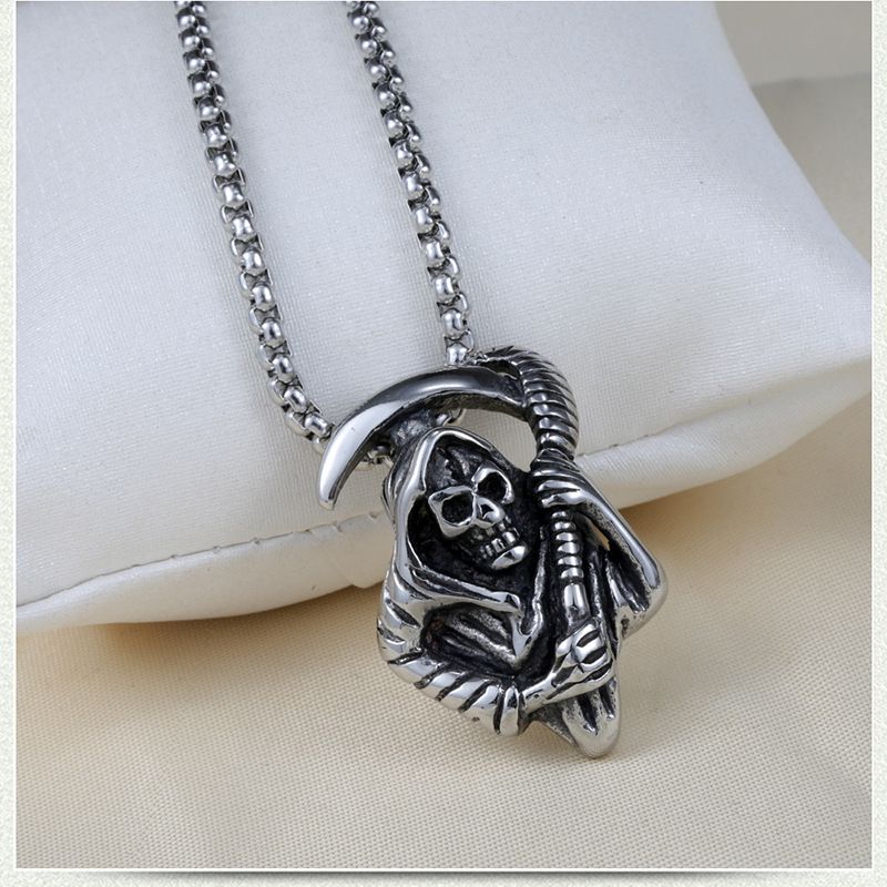 Prushia - Roestvrijstalen Grim Reaper hanger ketting