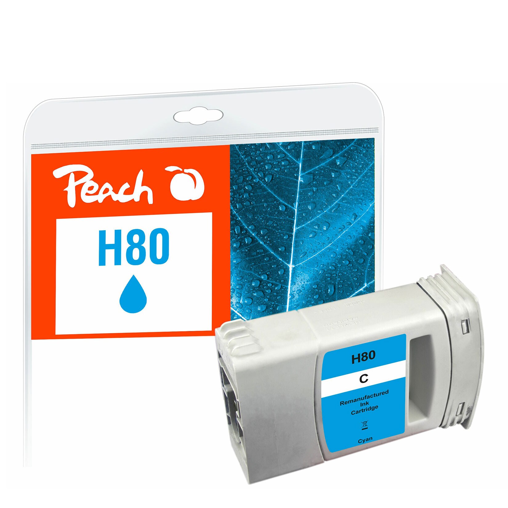 REFURBISHED – Peach HP 80Druckerpatrone Toner cy ersetzt HP 80 C, C4872A für z.B. HP DesignJet 1050 C, HP DesignJet 1050 C Plus, HP DesignJet 1055 CM (wiederaufbereitet)