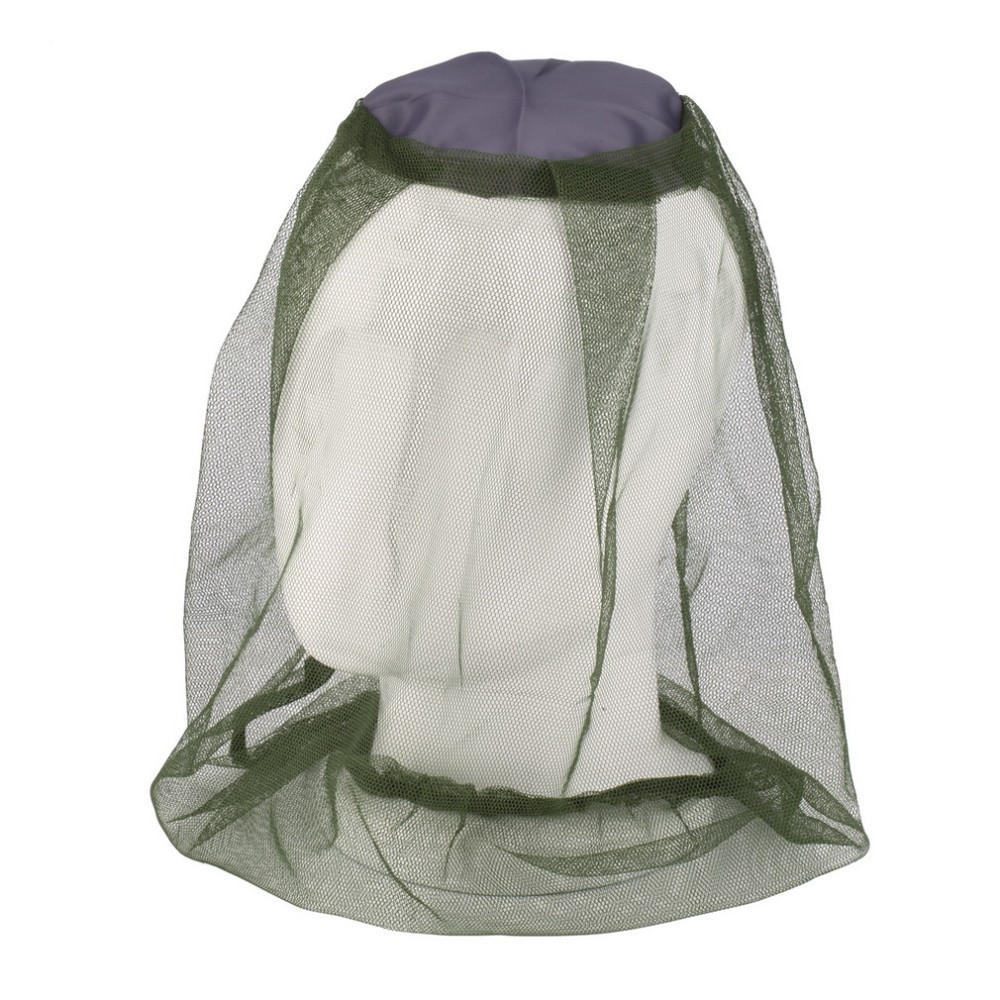 (One Size) 48x20cm Outdoor Moskito Kopfnetz Mücken Insektenschutz Gesicht Maske - Dunkelgrün