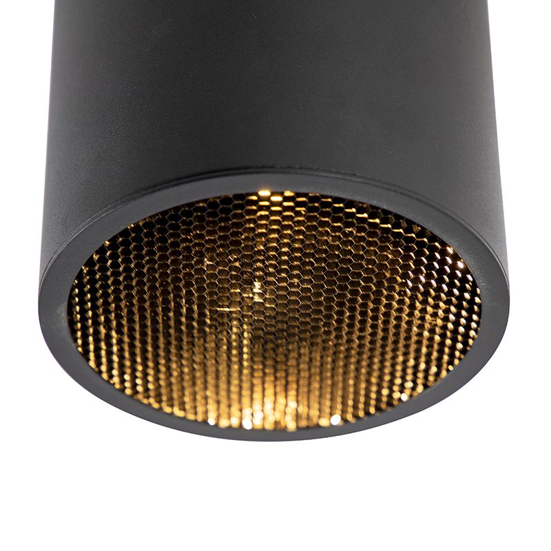 Design opbouwspot zwart GU10 111mm - Impact Honey