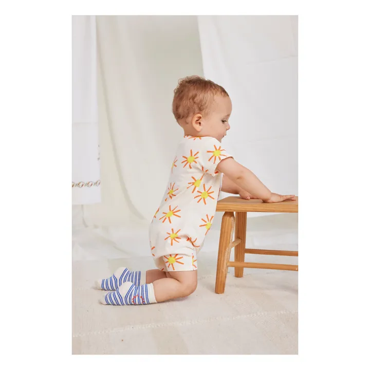 Bobo Choses Combishort Coton Bio Soleils | Beige