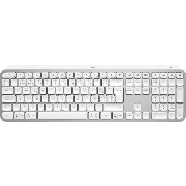 Teclado Logitech Mx Keys S - Retroiluminação - sem Fios - Bluetooth Le - Qwerty - Português - Interruptor: Chave-tesoura - Cinza Pálido 920-011580