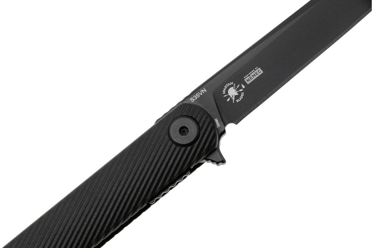 Spartan Blades Nemec Folder SFBL12BK, Black PVD CPM S35VN, Black Sculpted GFN zakmes, Ondřej Němec design