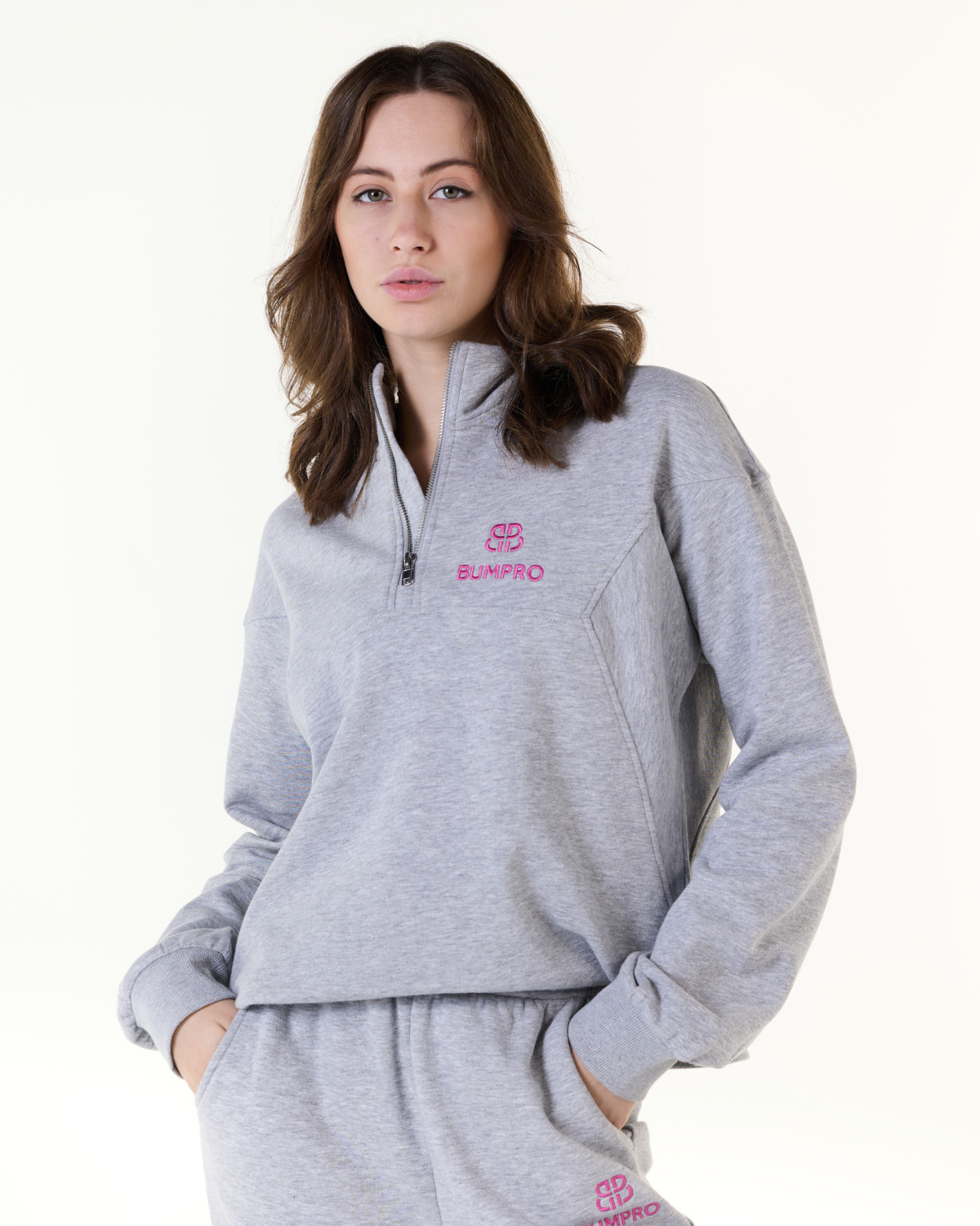 Bumpro BP 1\2 Zip Sweater Grey Marl