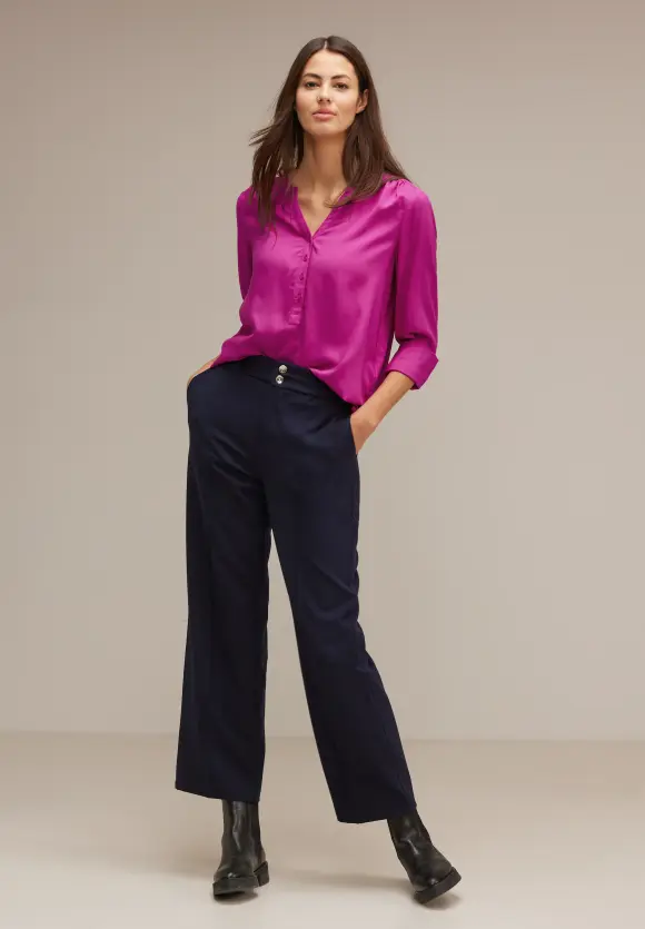 Basic Bluse in Unifarbe - bright cozy pink