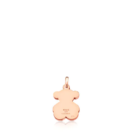 Pingente de urso médio com banho de ouro rosa 18k sobre prata - Sweet Dolls