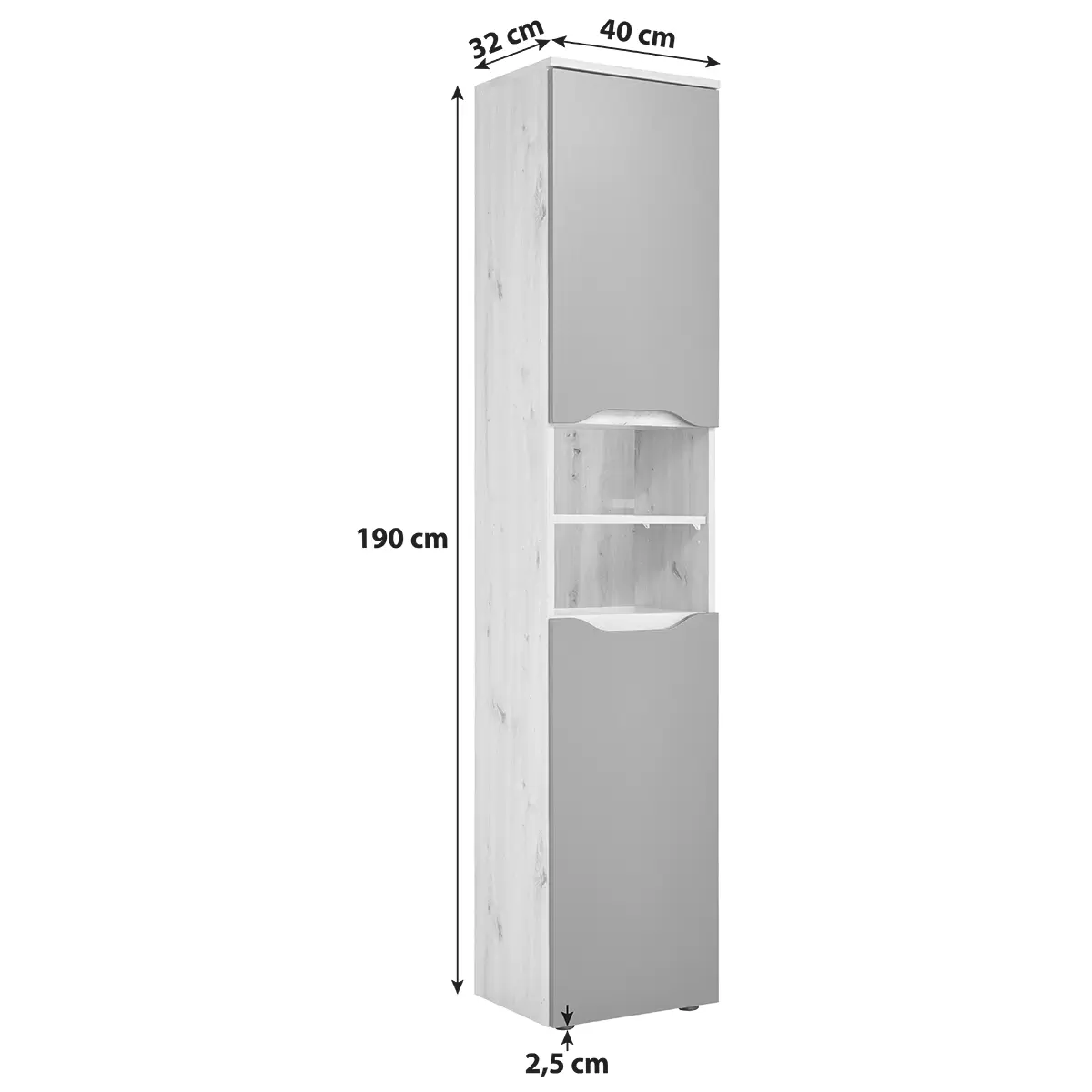 Hochschrank Giga HS Artisan Eiche,anthrazit