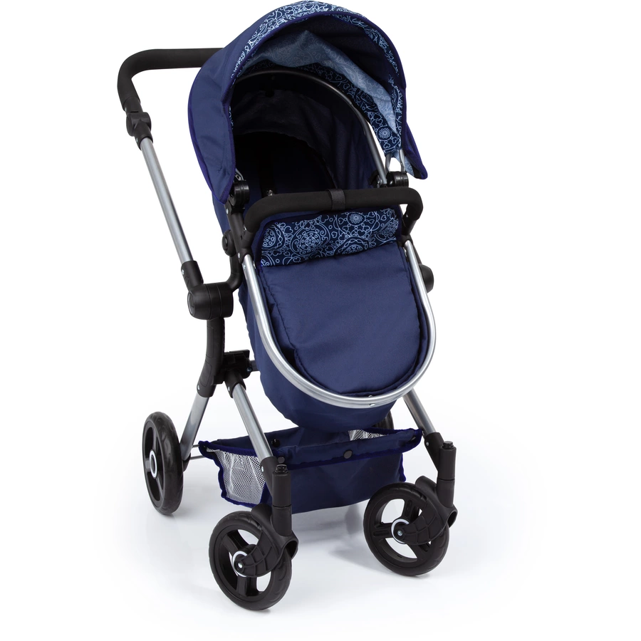 bayer Design Kombi-Puppenwagen Neo Vario blau, mit Muster
