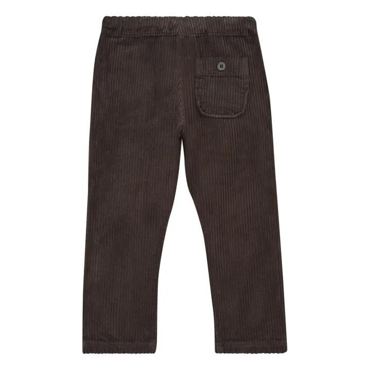 Emile et Ida Pantalon Velours Côtelé Boutonné | Gris anthracite