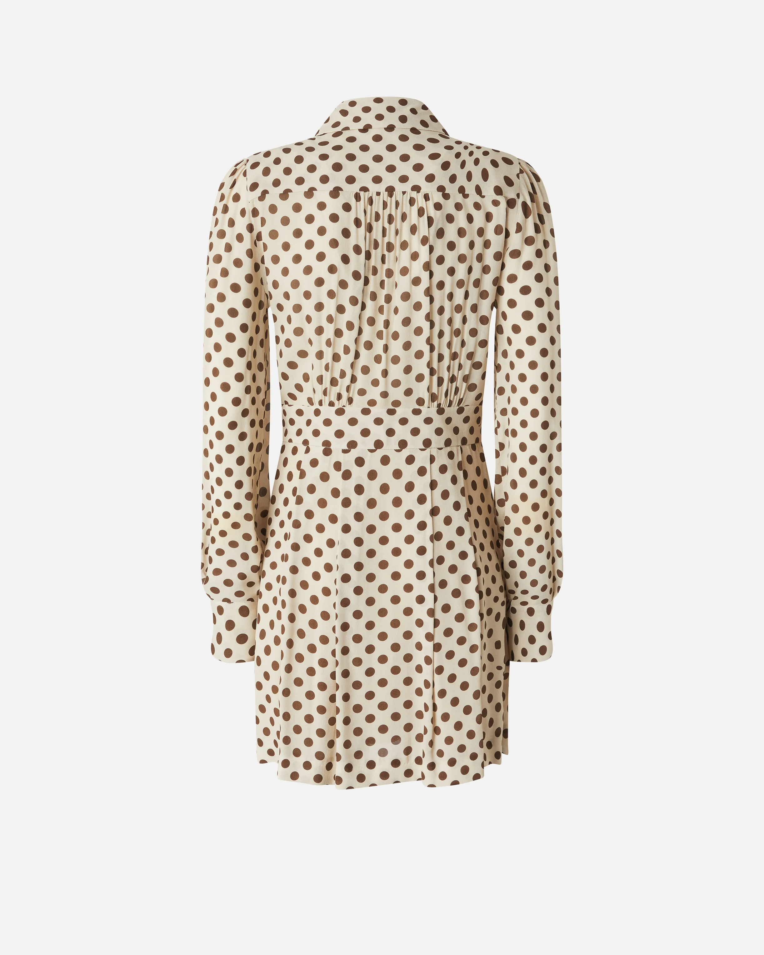 Robe chemise à pois | Beige