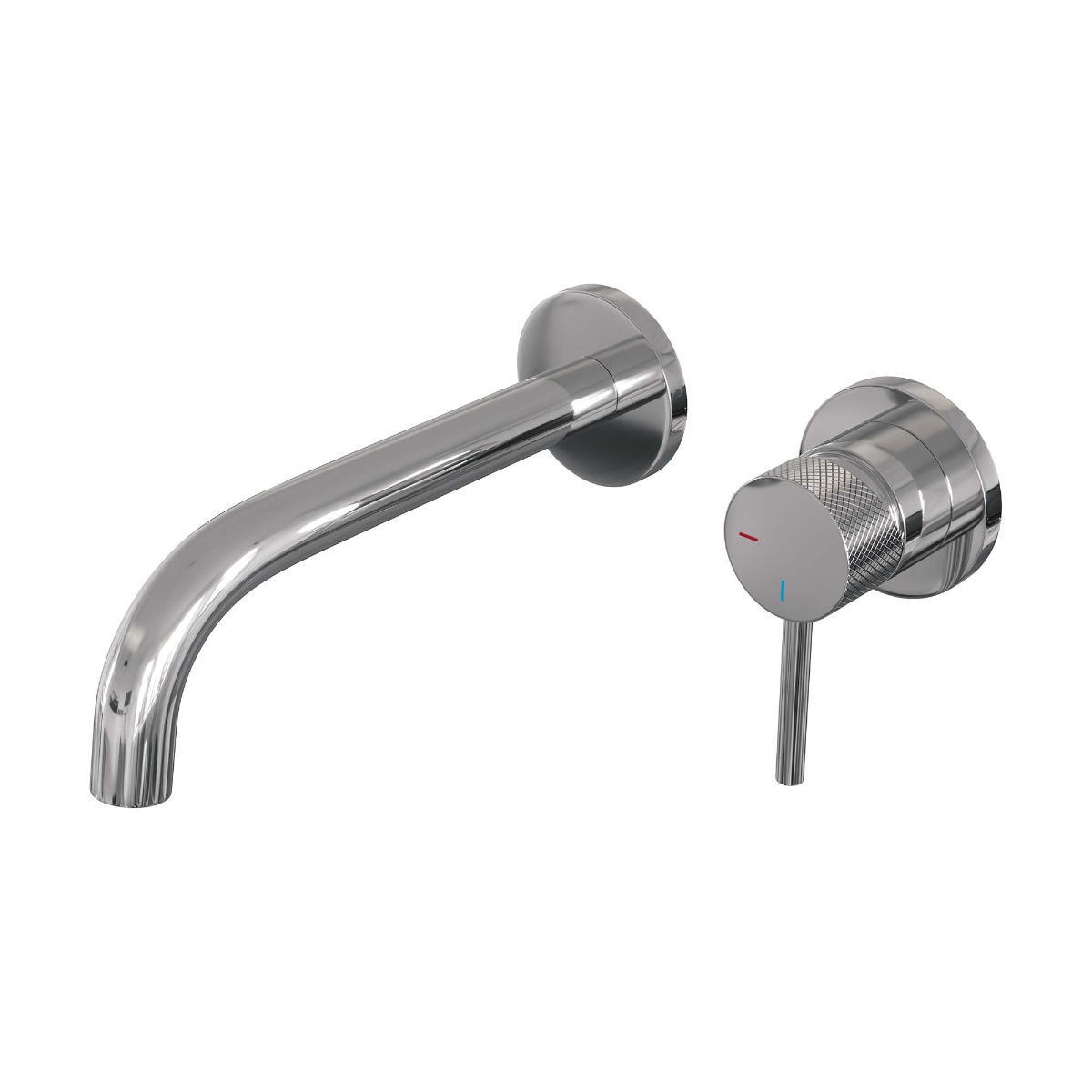 Brauer Chrome Carving inbouw wastafelkraan met gebogen uitloop, lange handgreep en ColdStart chroom rechts