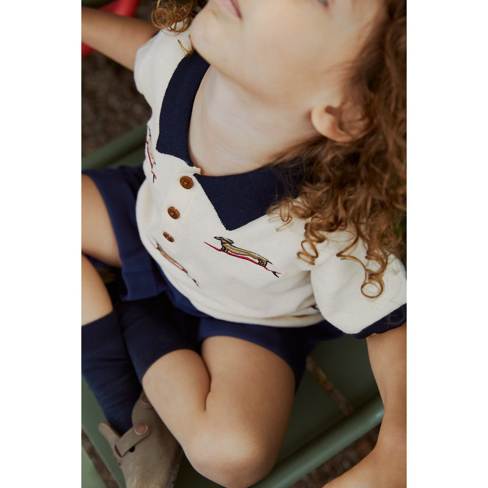 Køb COPENHAGEN COLORS Creme/Navy Kam. Polo m. Broderi