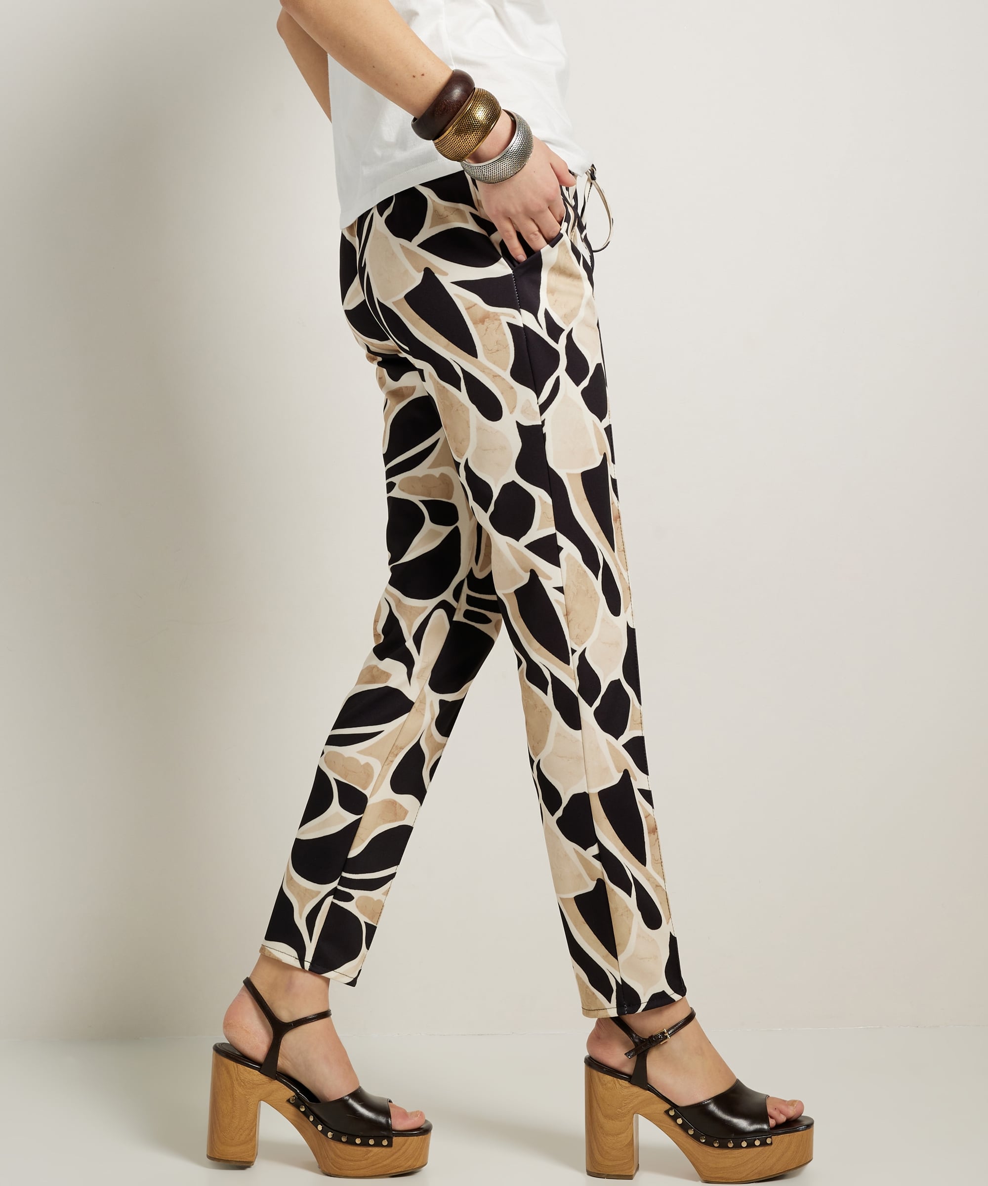 slim fit broek met print