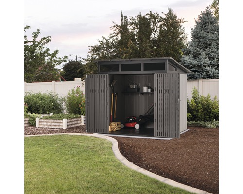 LIFETIME Merkur tuinhuis inclusief vloer, wandhaken en plank, 254 x 254 cm, grijs
