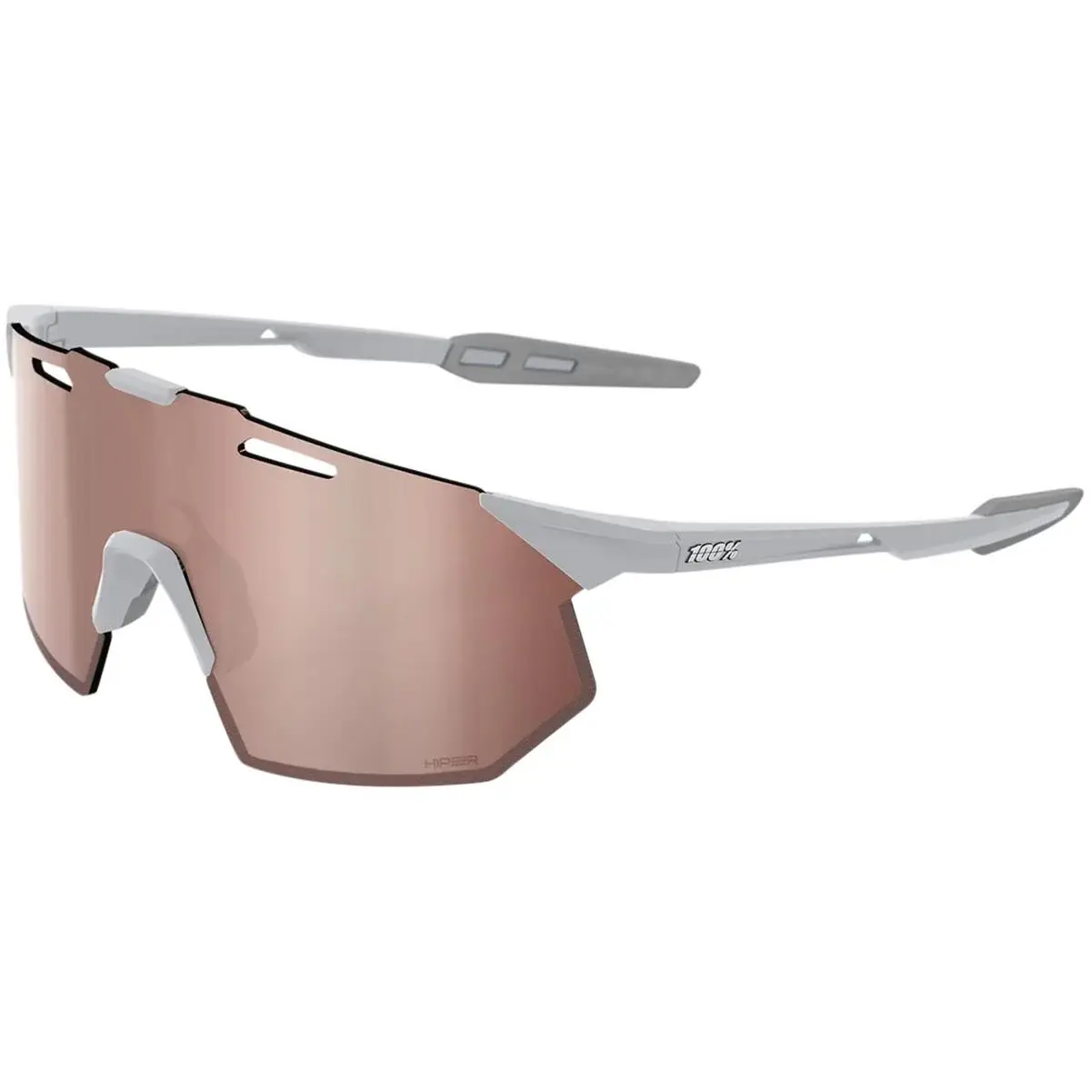 100% Hypercraft SQ Zonnebril Mat Grijs HiPER Crimson Silver Mirror Lens