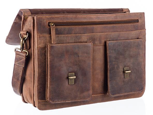 GreenLand Nature Aktentasche »Montenegro« aus Rindsleder im Vintage Look