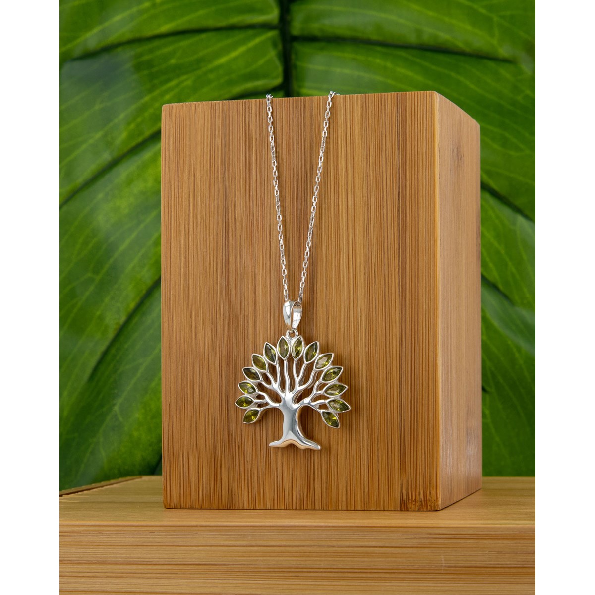 Pendentif Arbre de Vie en Zirconium Ambré - Bijou Unique et Élégant
