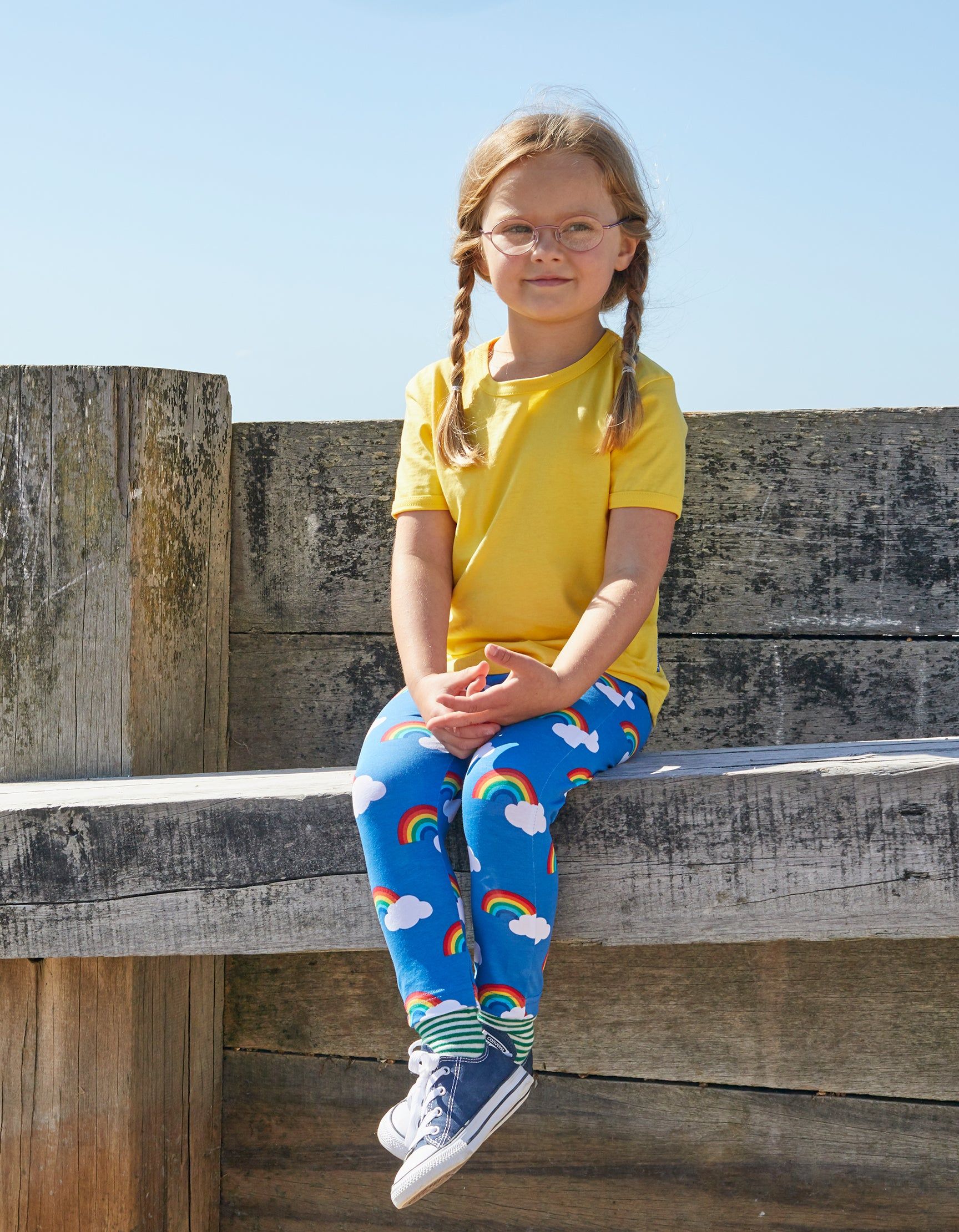 Toby Tiger Leggings mit Regenbogen-Allover