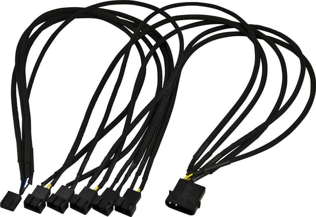 AKASA splitterkabel til 4-pins blæsere, fra 1 til 5, 1x4-pin PWM hun,