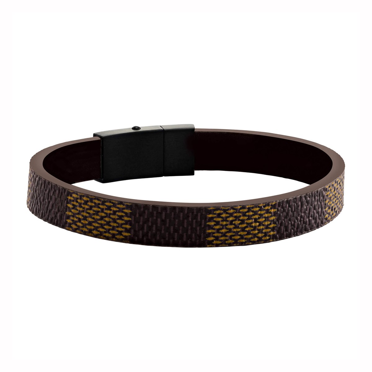 Bracelet homme Jourdan Chicago cuir bicolore acier noir