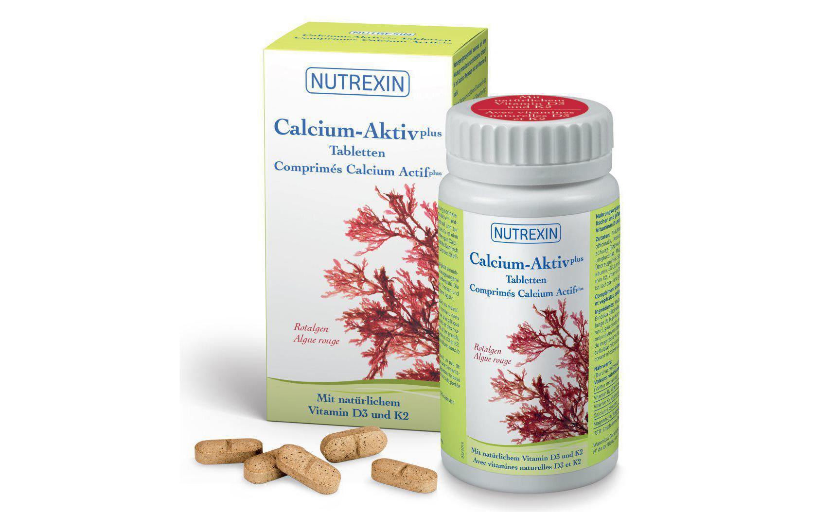 Calcium-Aktiv 120 TablettenVegane Nahrungsergänzung mit Kalzium