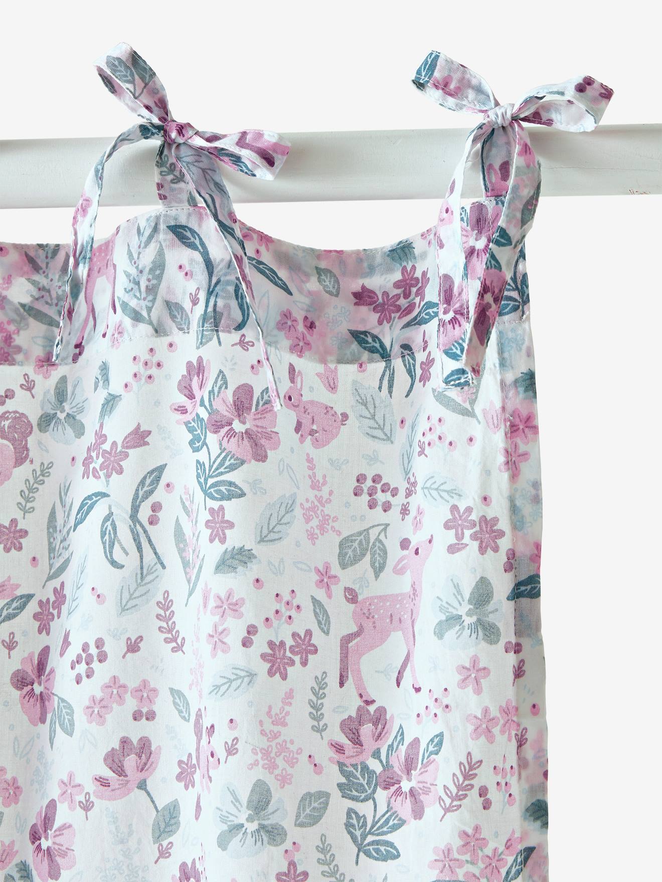 Cortina de chiffon estampada em branco claro 