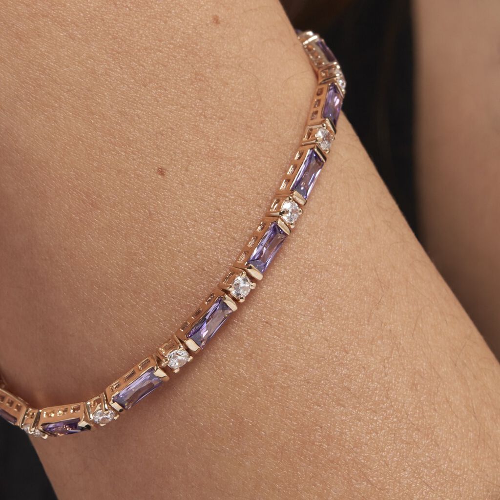 Bracelet Luteciaae Plaqué Or Jaune Oxyde De Zirconium