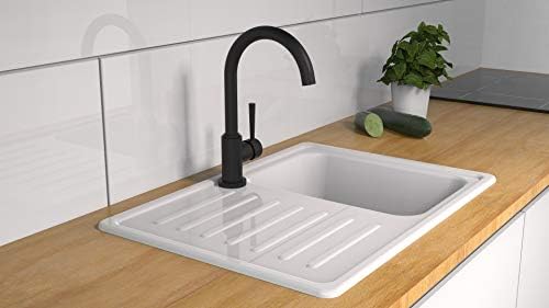 SCHÜTTE Cornwall 79161 Robinet de cuisine pivotant à 360 ° avec mitigeur monocommande Blanc : Bricolage