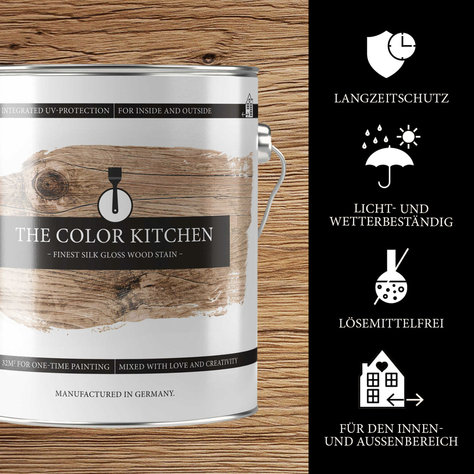 The Color Kitchen Holzlasur WOOD STAIN - Eiche - 2,5 Liter