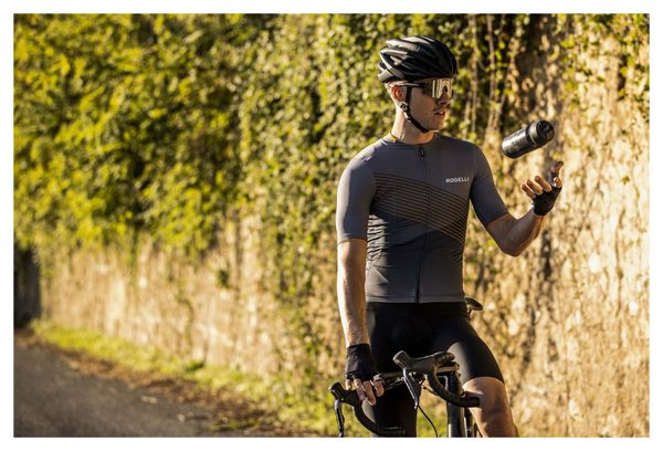 Maillot Manches Courtes Velo Rogelli Spike - Homme - Gris/Orange