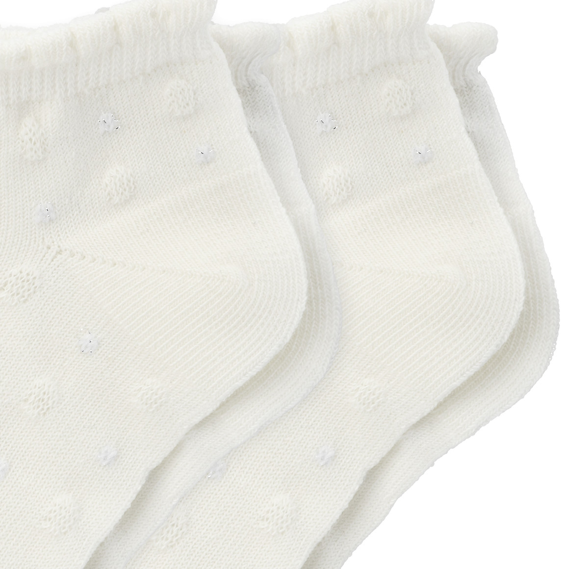 Topolino 2 Paar Mädchen Sneaker-Socken mit Effektgarn weiss
