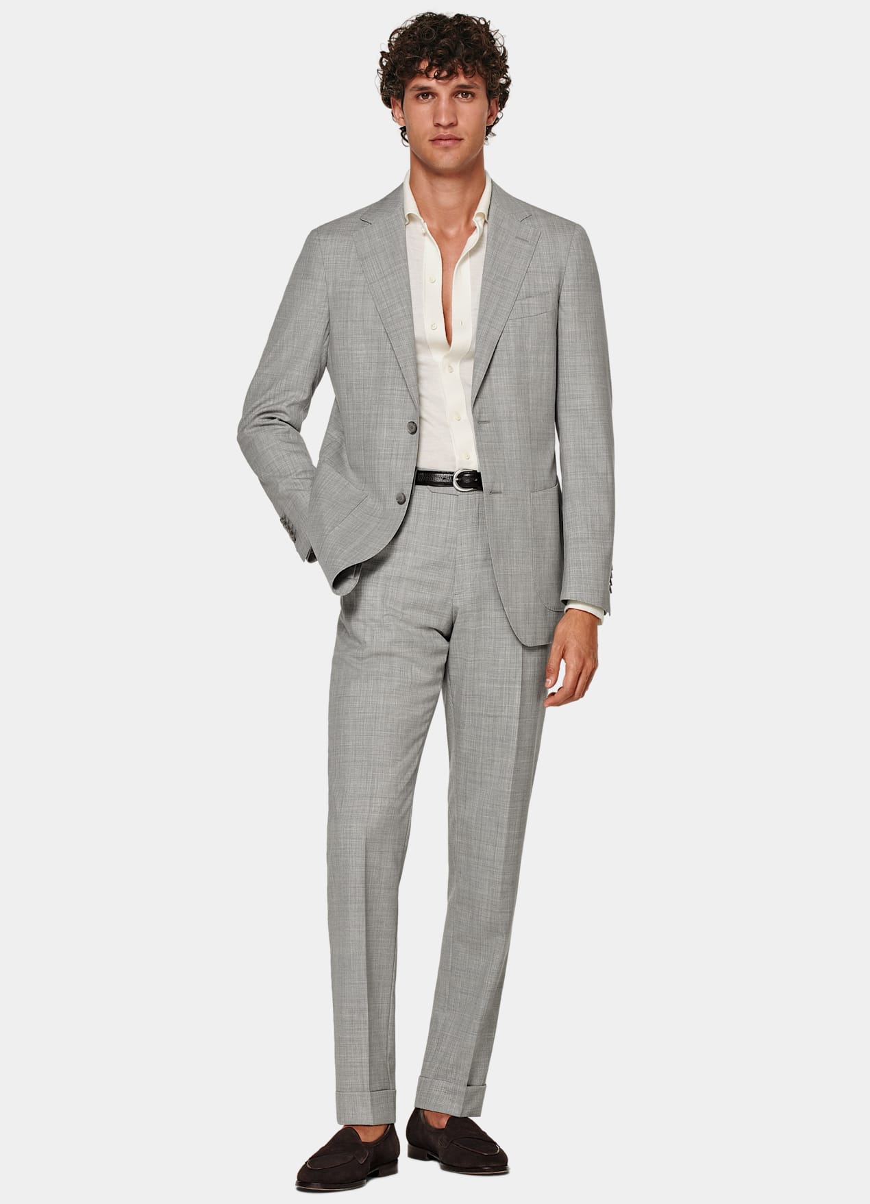 Pantalon Slim Leg Tapered gris clair