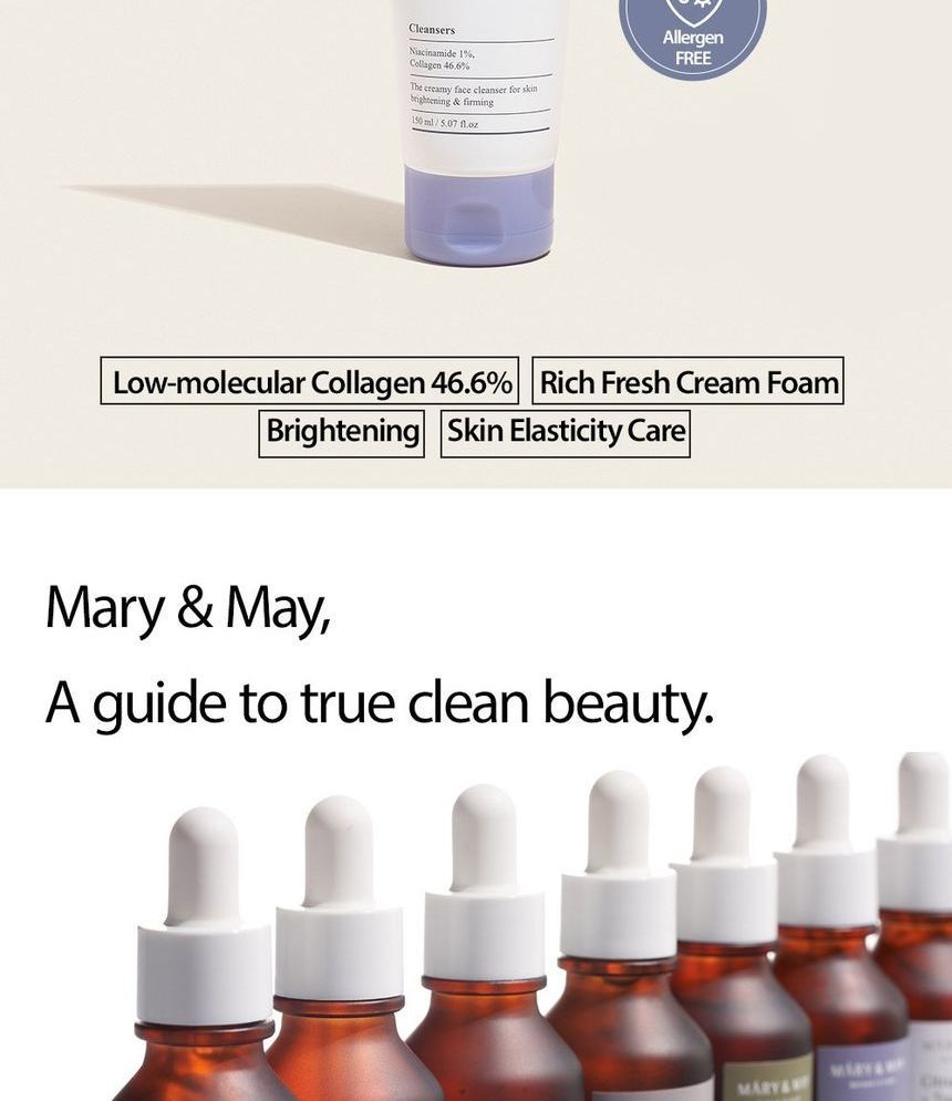 Mary&May - Witte collageen reinigingsschuim