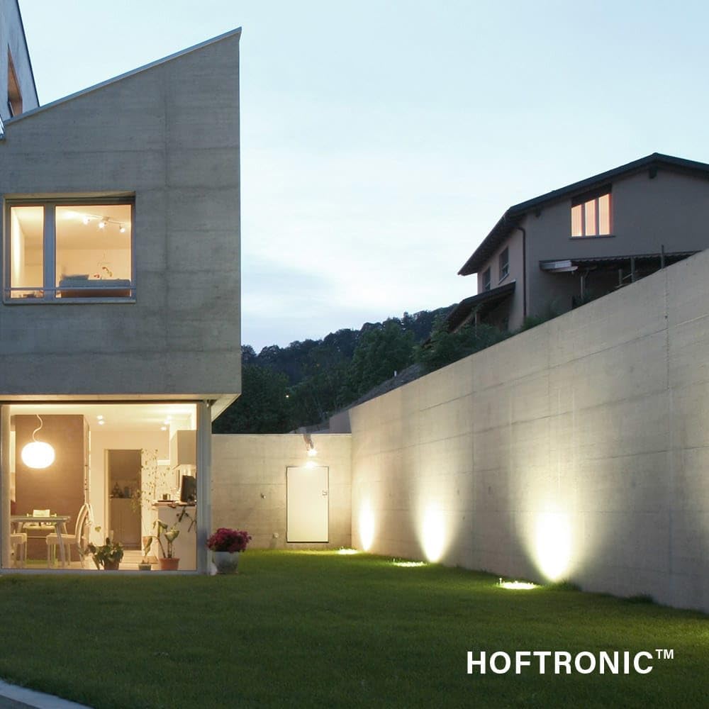 HOFTRONIC - 6er LED Bodeneinbauleuchten Edelstahl Eckig 4 Watt 345 Lumen 3000K Warmweiß GU10 LED IP67 Wasserdicht - 15.000 Brennstunden bodenstrahler außen | Terrassen Einbaustrahler Aussen