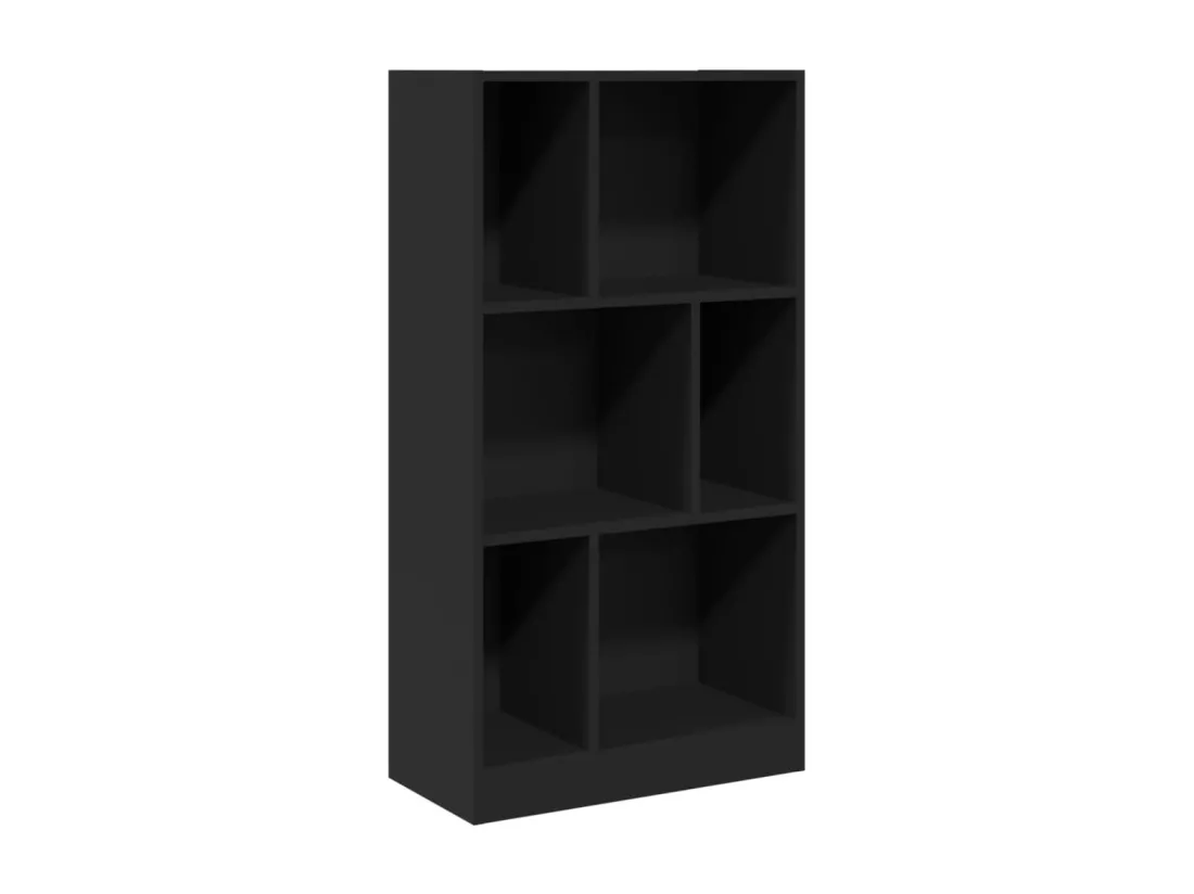 Bibliothèque noir 57x28,5x107,5 cm bois d'ingénierie