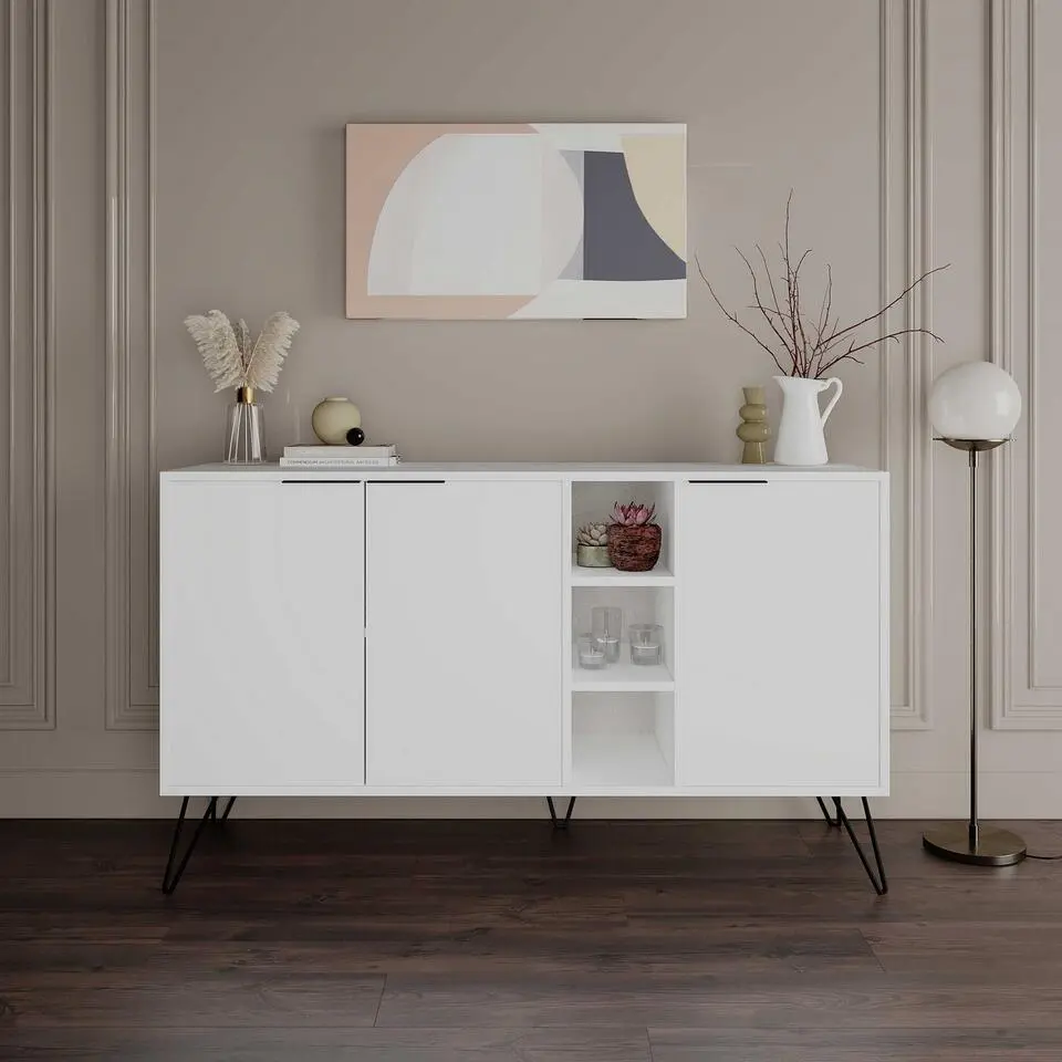 Emob Woody Fashion Console - 18 mm dik - 142x83x35 - Wit