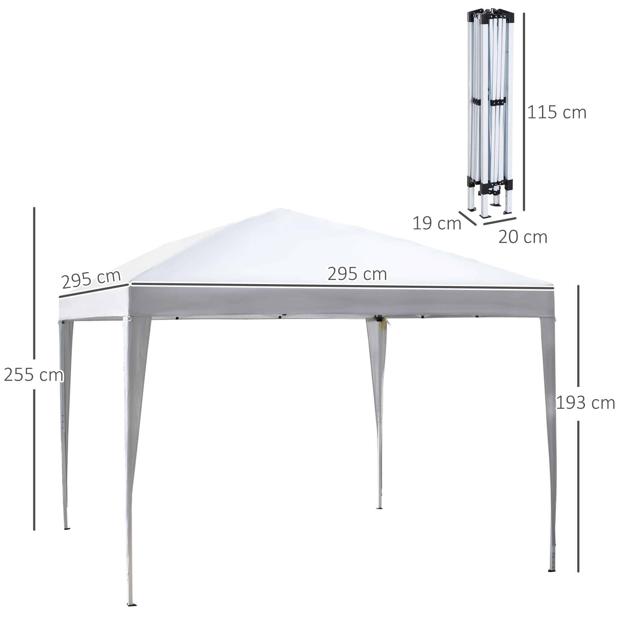 Tenda dobrável Outsunny branca