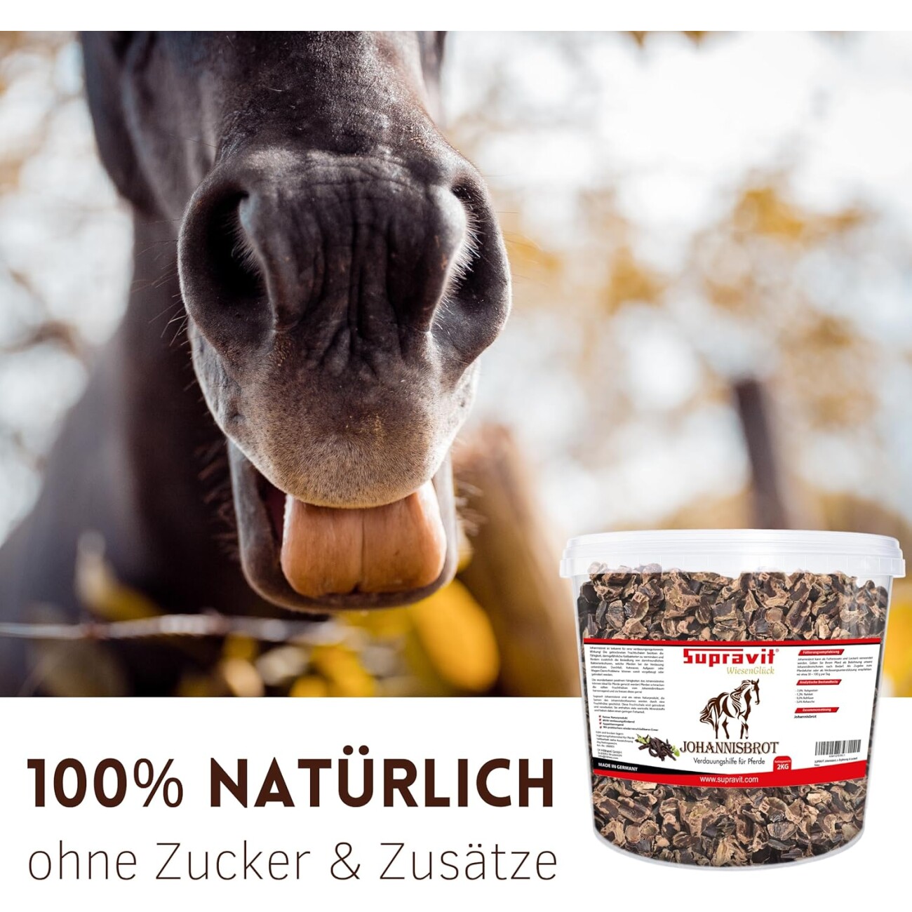 Supravit Johannisbrot 2 kg Eimer Pferdeleckerli