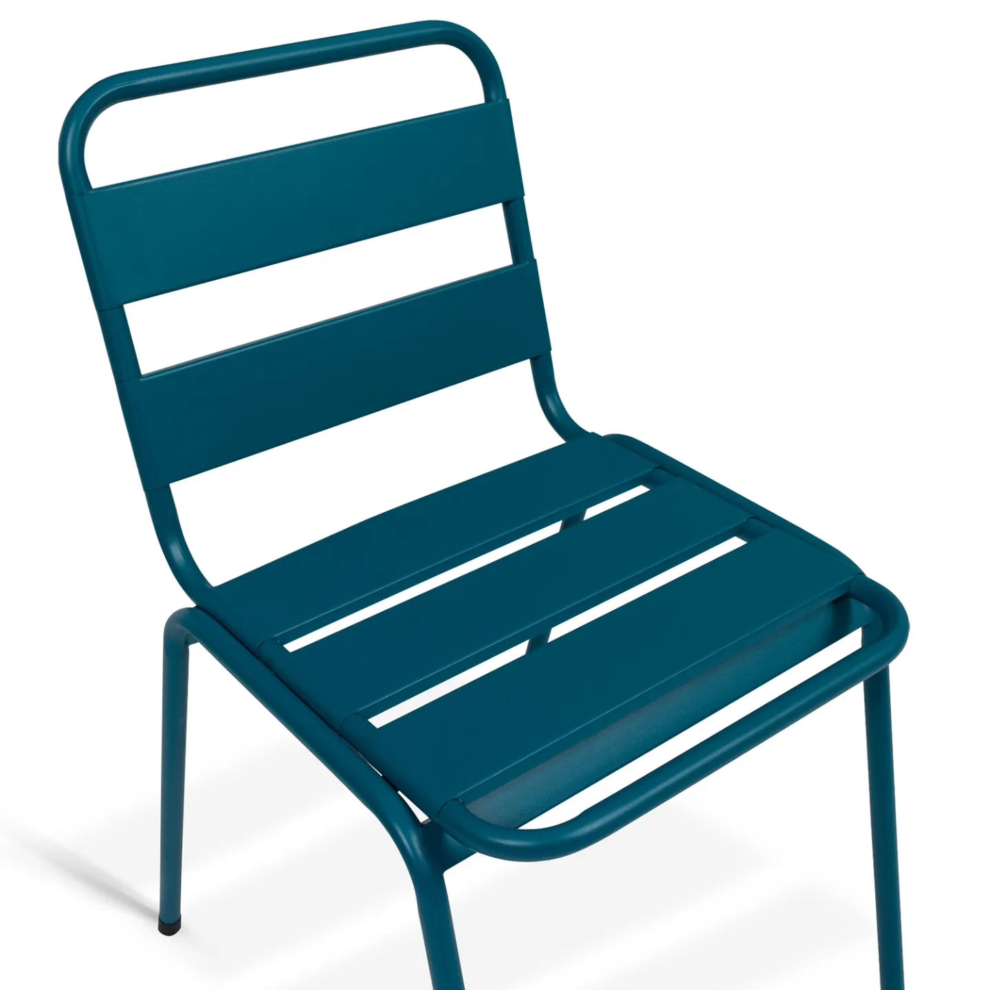 Lot de 6 chaises de jardin VALENCIA en acier mix color gris anthracite, noir et bleu
