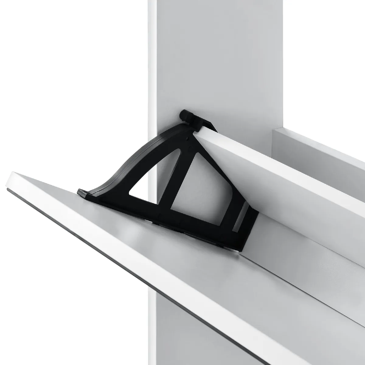 Helloshop26 Meuble à Chaussure 3 Surfaces - Miroir Blanc