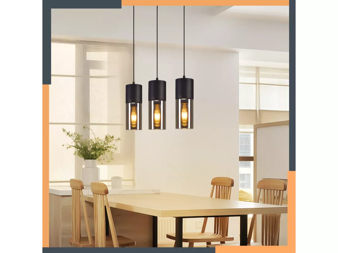 NETTLIFE Suspension table à manger suspension E27 - suspension 3 ampoules orientable LED moderne