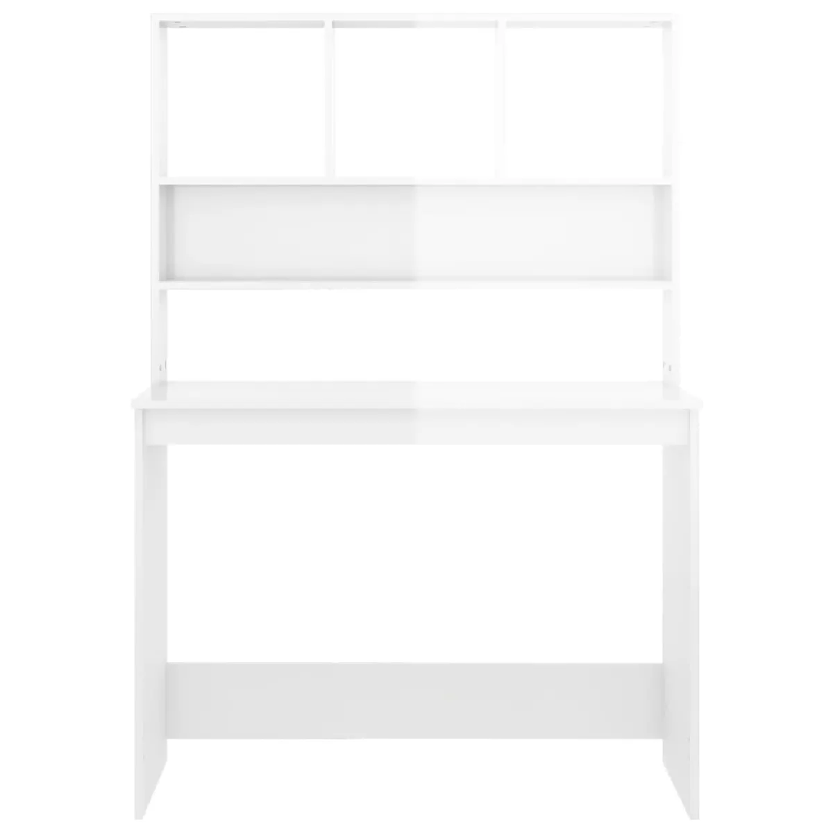 VidaXL Bureau Blanc brillant